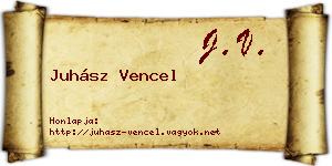 Juhász Vencel névjegykártya